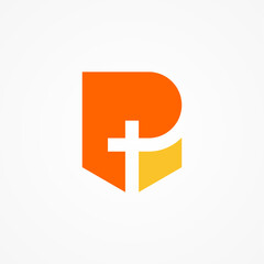 Fototapeta premium Letter P with church logo design