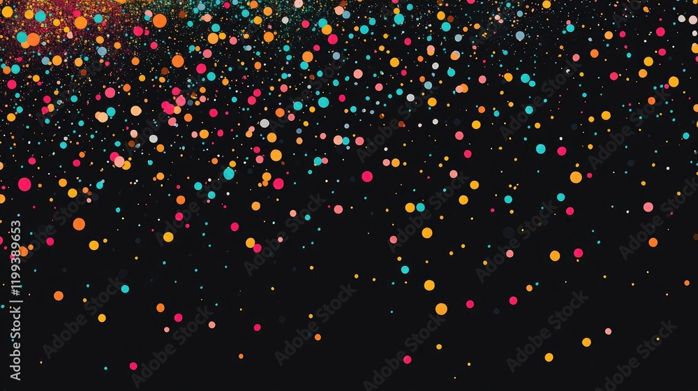 Aufkleber vibrant colorful starburst constellation with multicolored dots on dark gradient background ideal fo