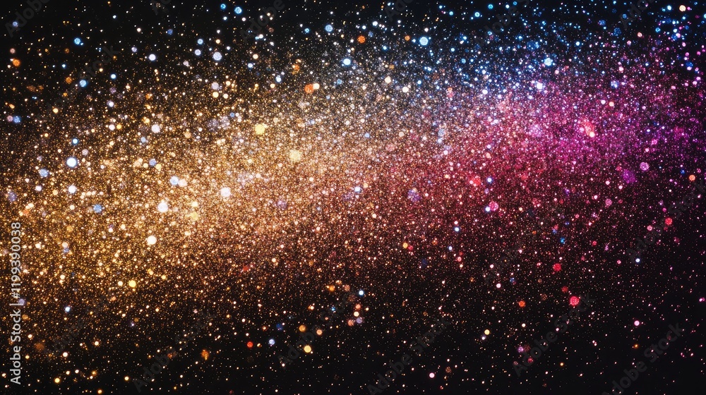 Poster colorful stardust particles against a black background creating an enchanting atmosphere ideal for t