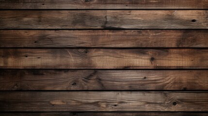 Naklejka premium Dark brown wooden planks arranged horizontally to create a textured background