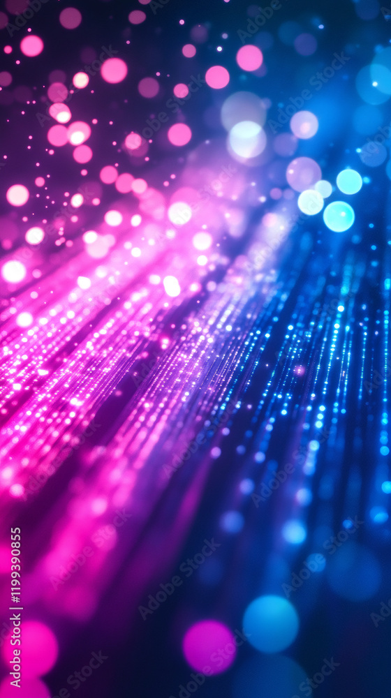 Aufkleber Colorful bokeh lights swirling dynamically against dark backdrop, generating vivid luminescent movement and visual energy