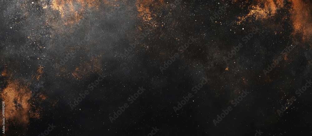 Poster cosmic dark matter and black hole formations in deep space with nebulae and empty space for text ove