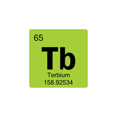 periodic table Terbium colored icon