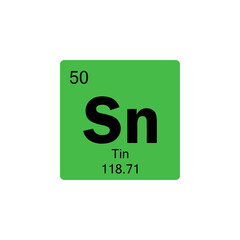 periodic table Tin colored icon