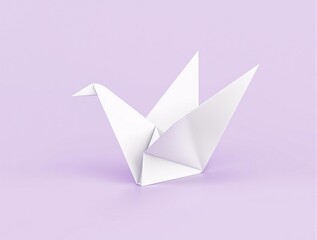 origami bird on pastel lavender background for creative branding projects