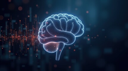 Fototapeta premium Exploring neural connections in the digital brain virtual environment 3d visualization technology futuristic concepts