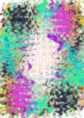 Fototapeta premium An abstract transparent psychedelic wavy vignette design element overlay.