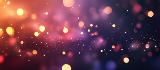 Obraz premium Glowing bokeh celebration background with vibrant orange and purple hues, featuring soft sparkler light effects, ideal for text overlay and invitations.