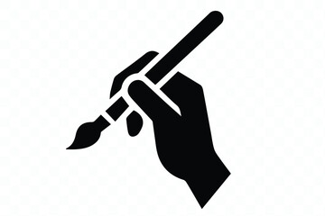 hand painting silhouette flat vector illustration.