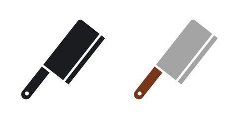 Chopper knife icon in black and color style