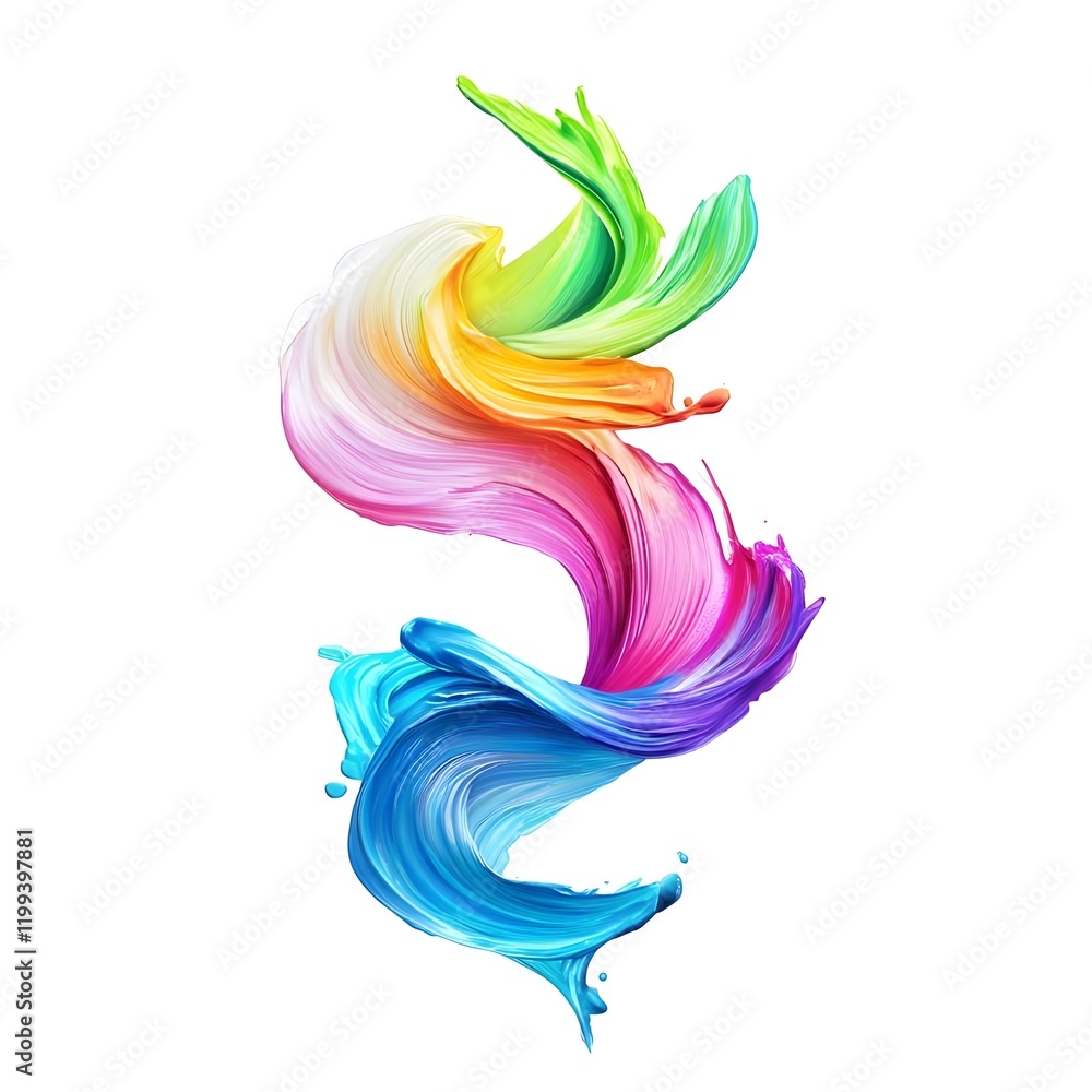 Poster a vibrant swirl of colorful paint strokes creating a dynamic abstract design.