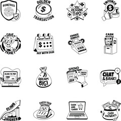 Set of Glyph Style Debit Card Stickers 

