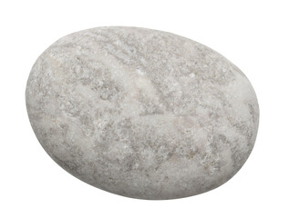 A gray and white rock with white spots on it  isolated on transparent background. The rock is small and has a unique texture