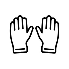 Protective gloves line icon for safety and hygiene