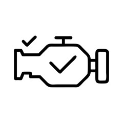 Obraz premium Engine check line icon for diagnostics and maintenance