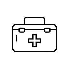 Obraz premium First aid kit line icon for safety in vehicles and workshops