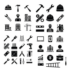 Obraz premium house renovation icons vector Art & Illustration