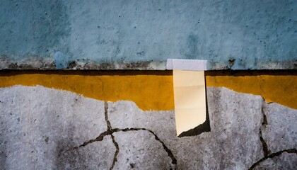 破れた紙とコンクリートの壁