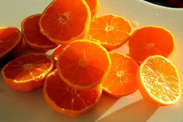 Georgian tangerines cut in half