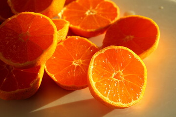 Georgian tangerines cut in half