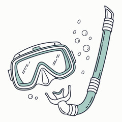 snorkel and goggles with water droplets