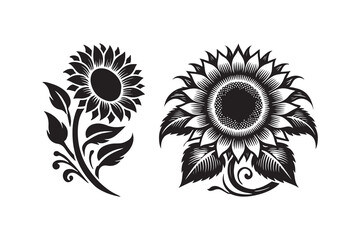 Fototapeta premium sunflower silhouette vector logo isolated on a white background