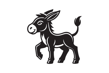  donkey silhouette illustration logo isolated on a white background