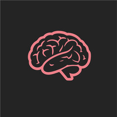 Abstract Brain Outline Icon Design. Vector Image