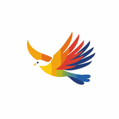 Obraz premium Abstract Colorful Bird in Flight Vector Graphic. Vector Image
