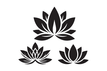 Lotus silhouette logo isolated on a white background