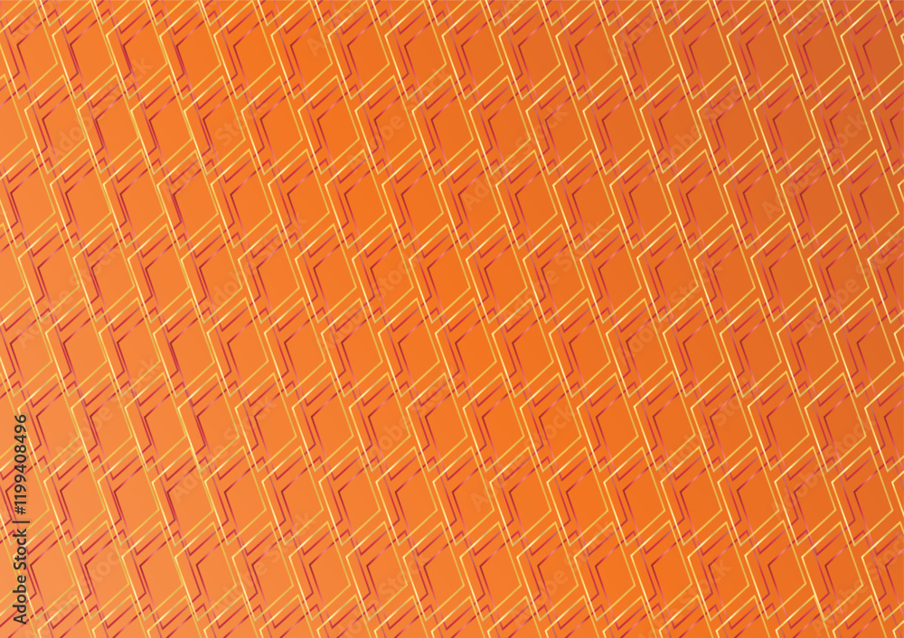 Poster illustration of stacked square pattern on orange gradient background