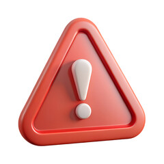 3d alert sign, attention mark, caution icon. Isolated yellow triangle with exclamation mark. 