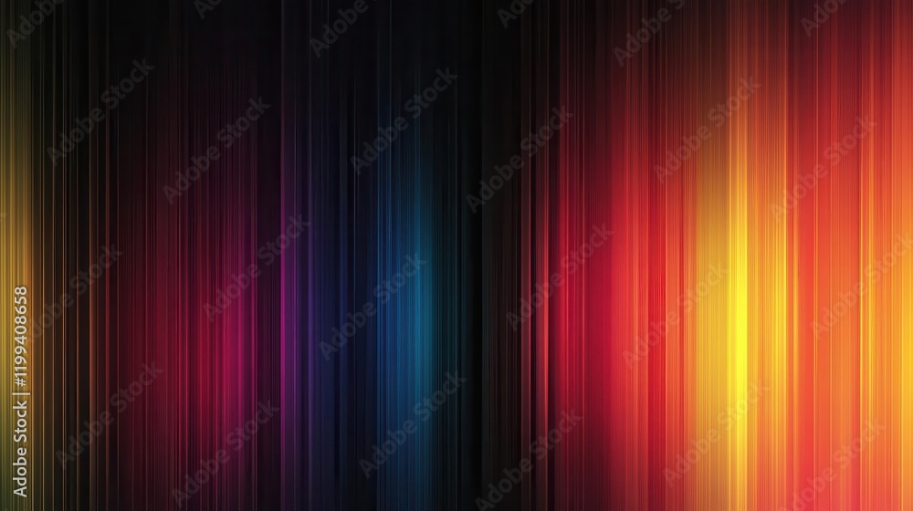 Poster a vibrant, abstract background featuring vertical lines in various colors, blending seamlessly to cr