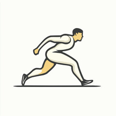 Fototapeta premium Athlete in Motion Dynamic Running Pose. Vector Image