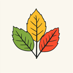 Autumn Leaves Trio Illustration. Vector Image