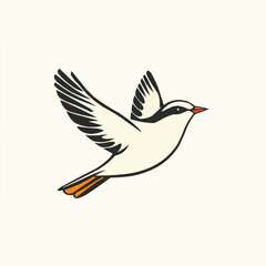 Elegant Bird in Flight Vector Illustration. Vector Image