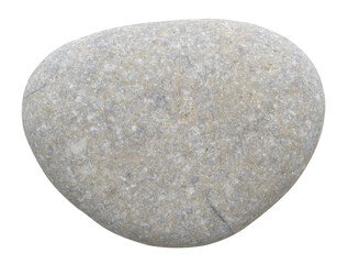 A gray and white rock with white spots on it  isolated on transparent background. The rock is small and has a unique texture