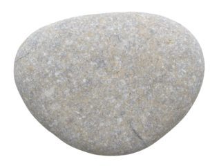 A gray and white rock with white spots on it  isolated on transparent background. The rock is small and has a unique texture