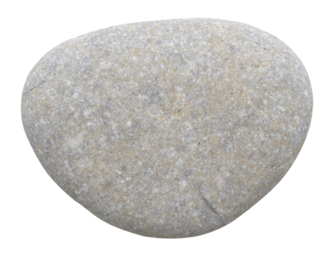A gray and white rock with white spots on it  isolated on transparent background. The rock is small and has a unique texture