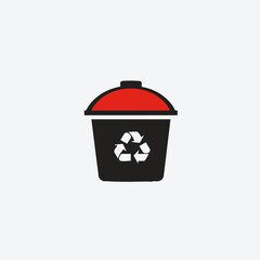 Recycling Bin Icon Illustration Design. Vector Image