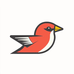 Fototapeta premium Red Bird Vector Illustration Logo Design. Vector Image