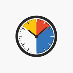 Segmented Clock Face Graphic Design Icon. Vector Image