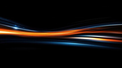 A dynamic abstract image featuring flowing lines of light in vibrant colors against a dark background.