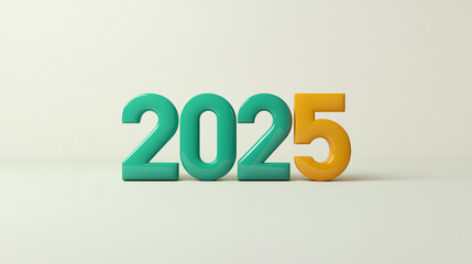 3d text new year 2025 realistic rendering new year celebration