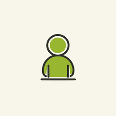 Fototapeta premium Simple Green Person Icon Illustration. Vector Image
