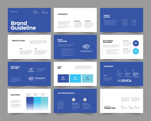 Brand guideline template, Brand Identity presentation design, Brand guideline powerpoint presentation template 