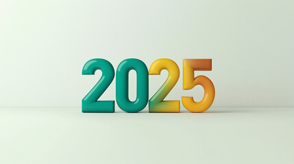 3d text new year 2025 realistic rendering new year celebration