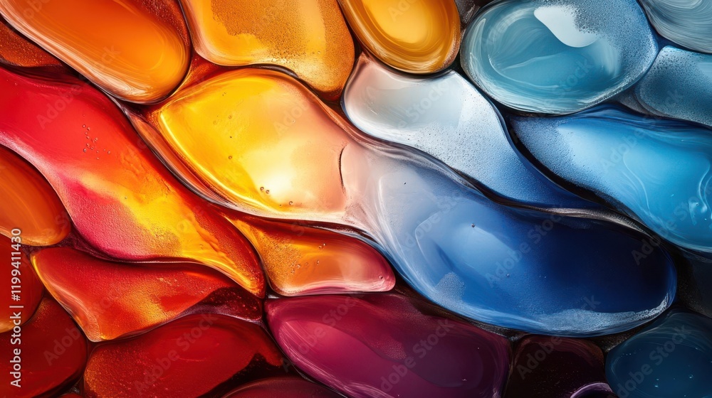 Aufkleber a vibrant abstract design featuring flowing shapes in a spectrum of colors, creating a visually stun