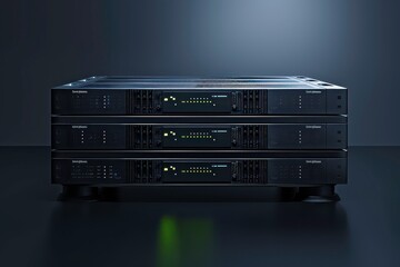 Obraz premium High-Tech Server Stack with Minimalistic Ambiance