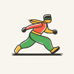 Fototapeta premium Winter Person Running Active Cold Weather Apparel. Vector Image